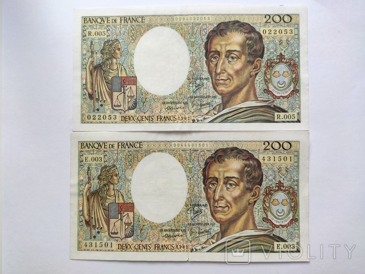 200 франків 1981, фото №2