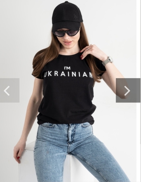 Патриотическая женская футболка. I M UKRAINIAN. М., фото №3