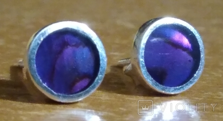 Сережки з перламутром Purple Paua Shell, фото №4