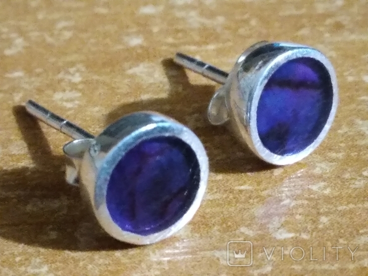 Сережки з перламутром Purple Paua Shell, фото №6