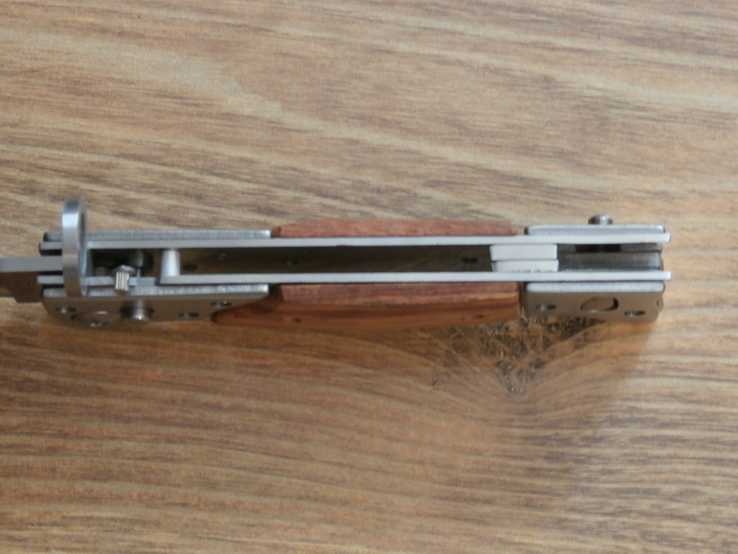 Складной выкидной ножАК-47 СССР 22 см со спусковым механизмом и тканевым чехлом, фото №7