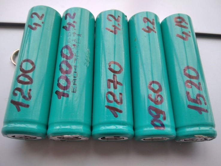 Акумулятори Li-Ion, тип18650, колір світло-зелені, 5шт., numer zdjęcia 2