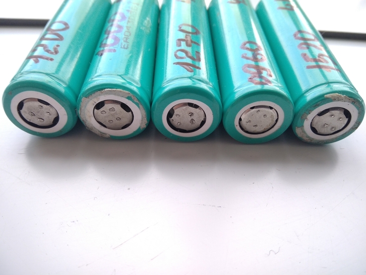 Акумулятори Li-Ion, тип18650, колір світло-зелені, 5шт., фото №3