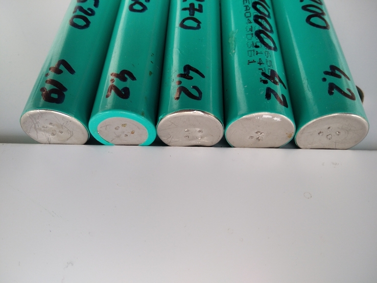 Акумулятори Li-Ion, тип18650, колір світло-зелені, 5шт., фото №4