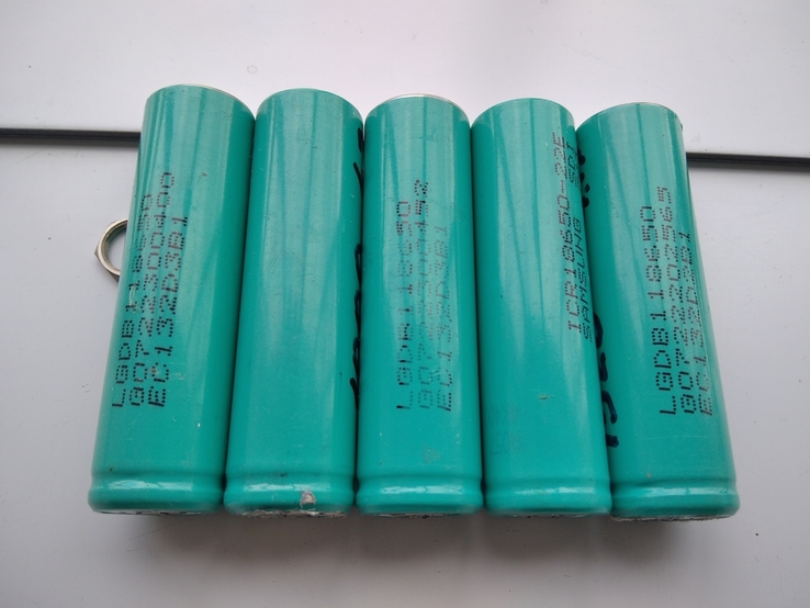 Акумулятори Li-Ion, тип18650, колір світло-зелені, 5шт., фото №5