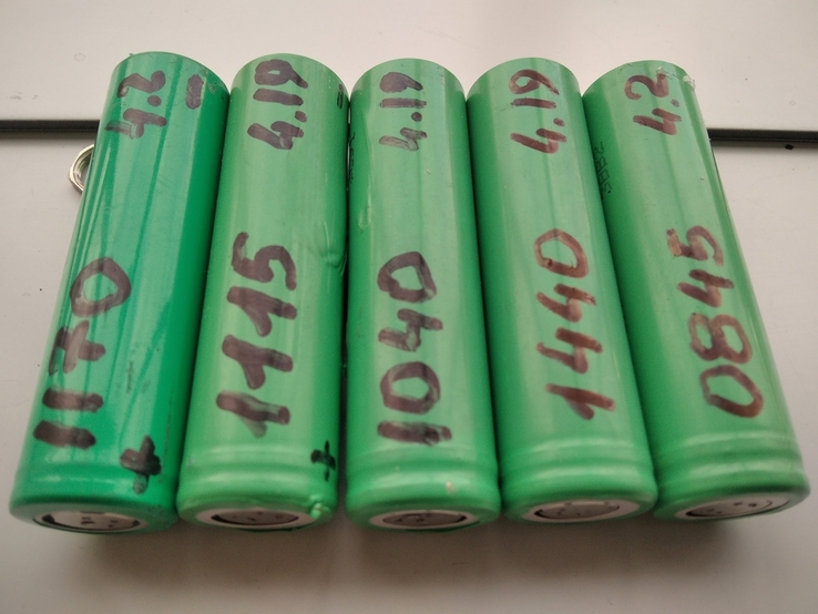 Акумулятори Li-Ion, тип18650, колір зелені, 5шт., фото №2