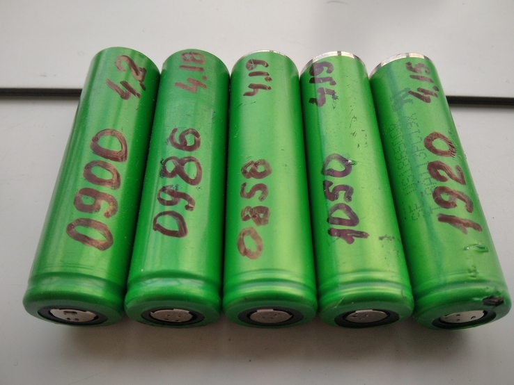Акумулятори Li-Ion, тип18650, колір темно-зелені, 5шт., фото №2