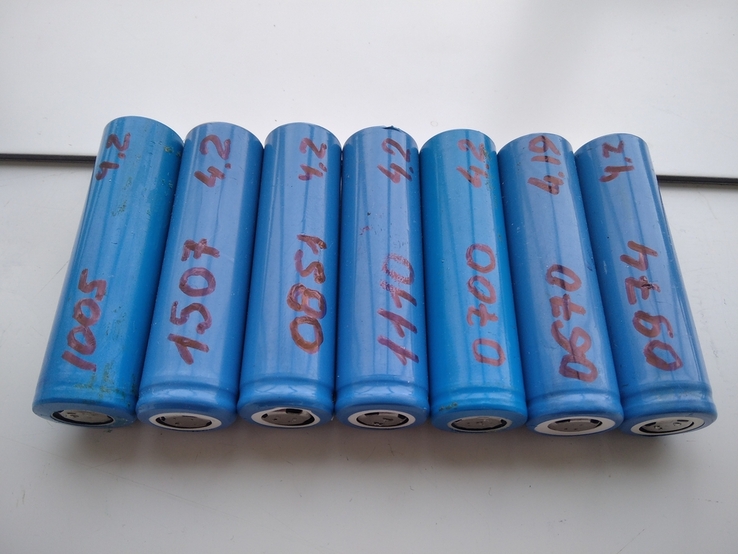 Акумулятори Li-Ion, тип18650, колір синій, 7шт., numer zdjęcia 2
