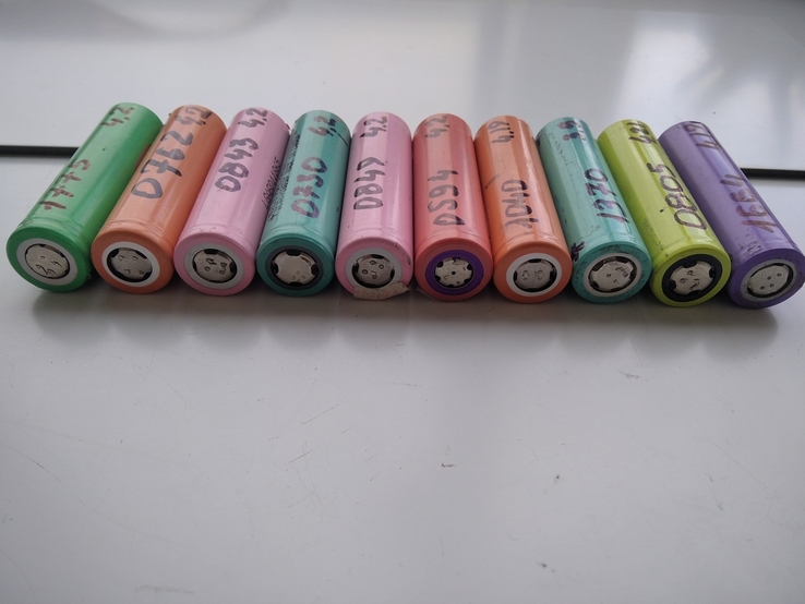 Акумулятори Li-Ion, тип18650, різного кольору, 10шт., фото №3