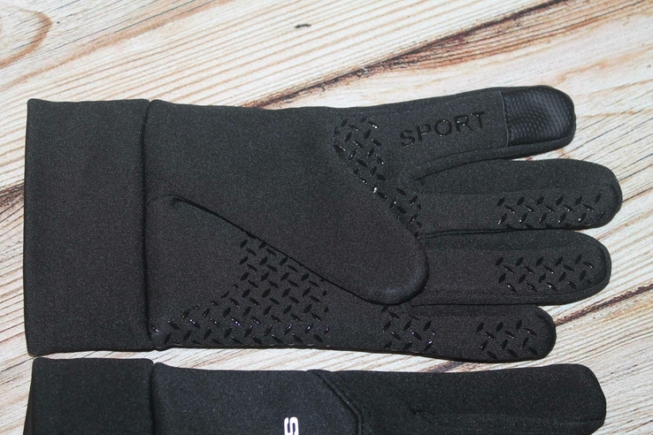 Тактильні сенсорні рукавички Sport колір чорний (розмір L) (1724), numer zdjęcia 5