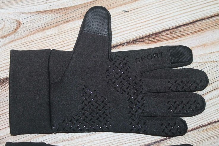 Тактильні сенсорні рукавички Sport колір чорний (розмір L) (1724), фото №6