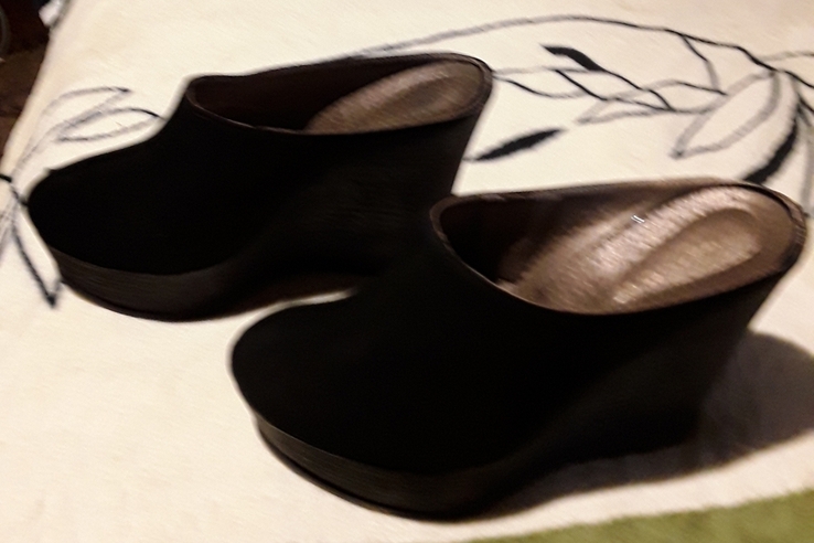 Летние пантолеты черные замшевые, размер 39, photo number 3