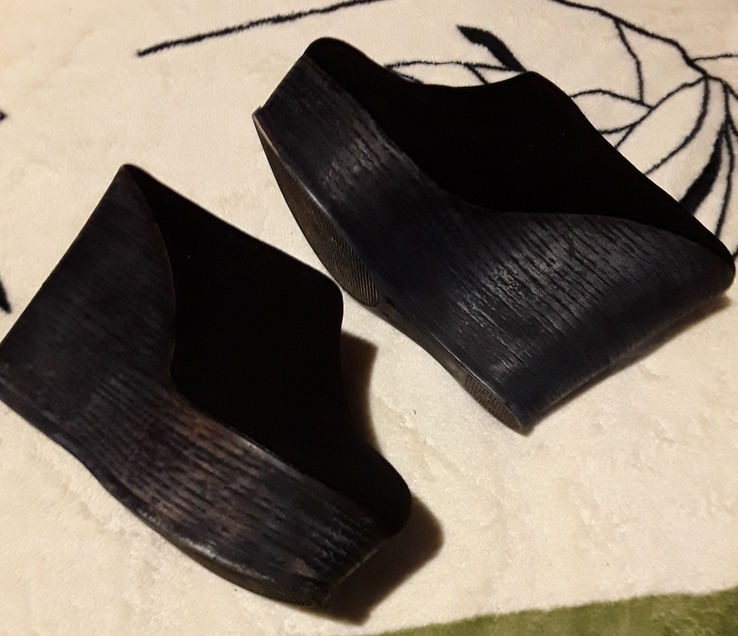 Летние пантолеты черные замшевые, размер 39, фото №8