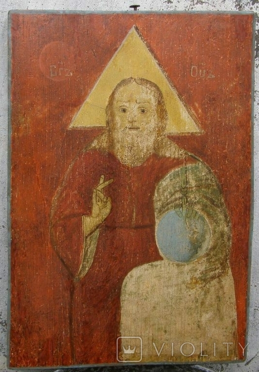 Икона старая.доска тесана топором, фото №2