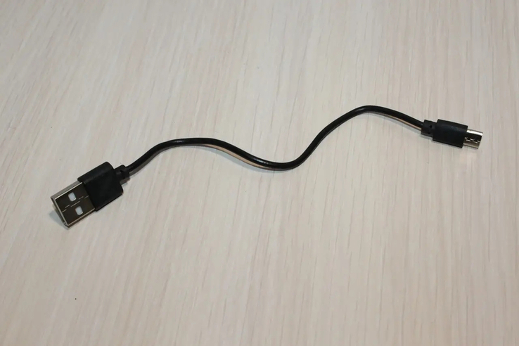 Кабель micro USB V8 20cm Black для зарядки ліхтариків,дрібної електроніки