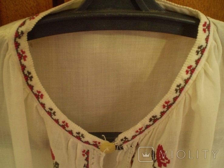Старовинна жіноча гуцульська весільна вишиванка вишиваночка тонка шовкова тканина маркізет, фото №6