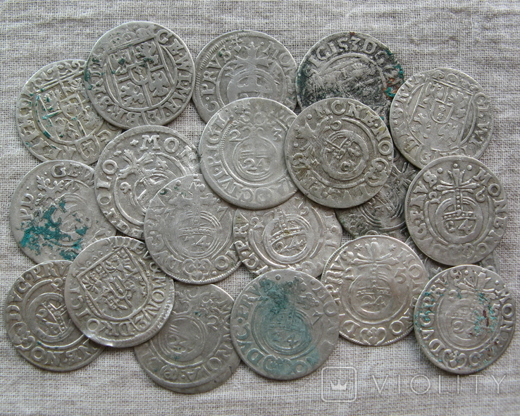Драйпелькери, півтораки ( 1/24 талера ) 1600-х років ( 20 штук )., фото №2