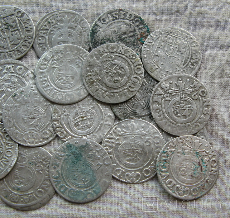 Драйпелькери, півтораки ( 1/24 талера ) 1600-х років ( 20 штук )., фото №5
