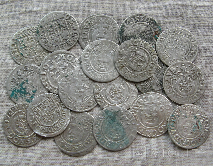 Драйпелькери, півтораки ( 1/24 талера ) 1600-х років ( 20 штук )., фото №8