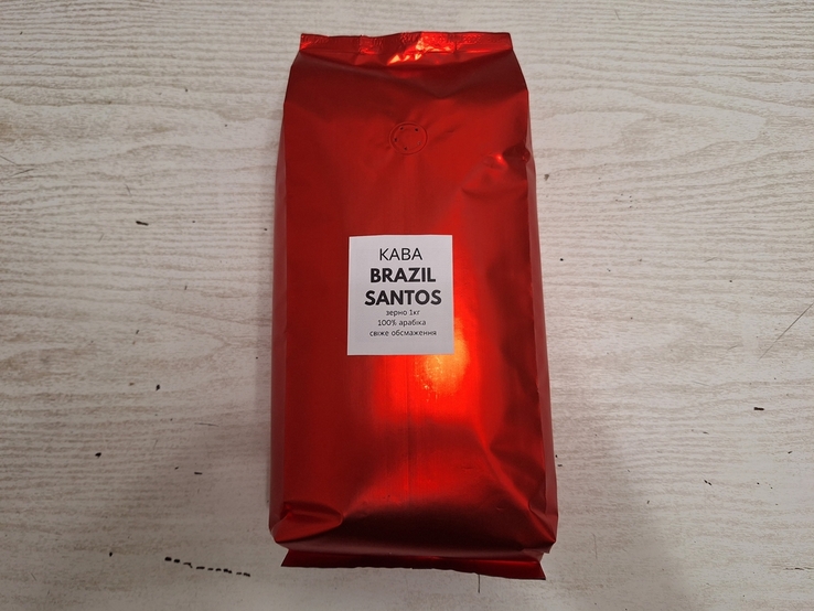 Кава зерно свіже обсмаження Бразилія Сантос Brazil Santos 100% Арабіка 1кг, фото №3