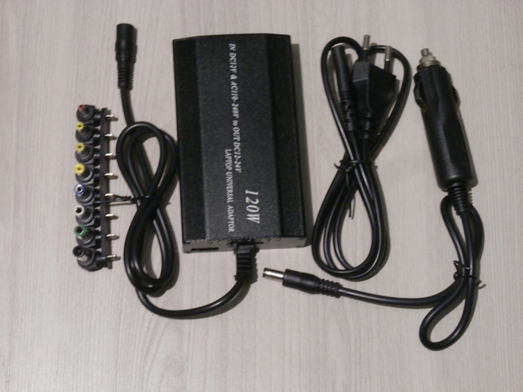Універсальний зарядний пристрій для ноутбука 120W 220V,Адаптер живлення для дому та авто, photo number 4