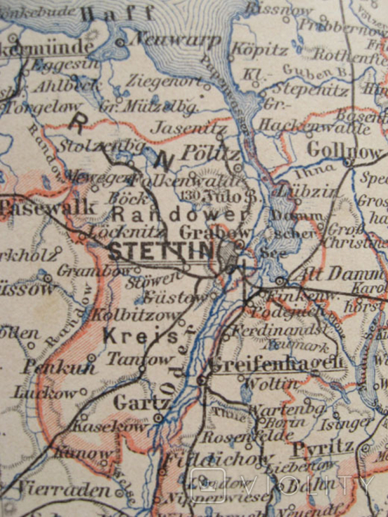 Pommern Померания (ныне- Польша). 1901 г, 242х296 мм, атлас Meyer., фото №10