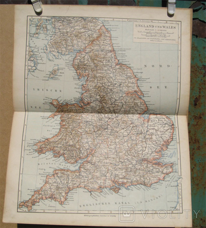 Англия и Уельс. 1901 г, 242х296 мм, атлас Meyer., фото №2