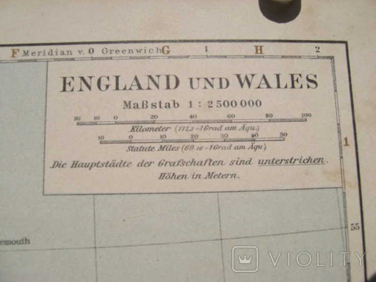 Англия и Уельс. 1901 г, 242х296 мм, атлас Meyer., фото №3