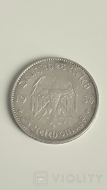 5 марок 1934, Кирха с датой, (F), фото №3