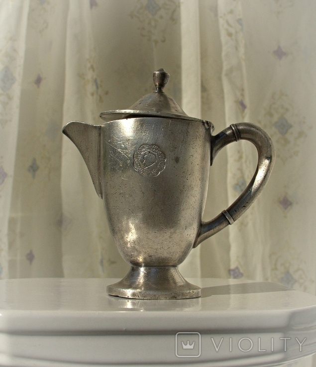 Vintage Soviet Cupronickel Coffee and Tea Pot.Old Coffee Pot