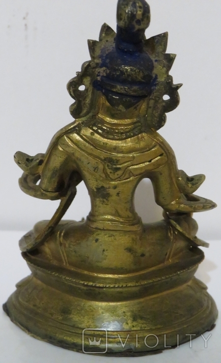 Бронзова фигурка Зелёной Тары,Тибет, XVIII в., с нераскрытой сокровищницей, фото №4