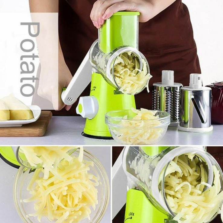 Овощерізка, шинковка, мультислайсер Tabletop Drum Grater Kitchen Maste з насадками, numer zdjęcia 6