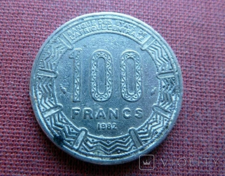 Габон 100 франков 1982г., фото №3