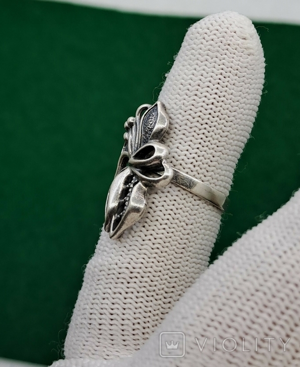 Кольцо Серебро 925 Орхидея Украина, фото №3