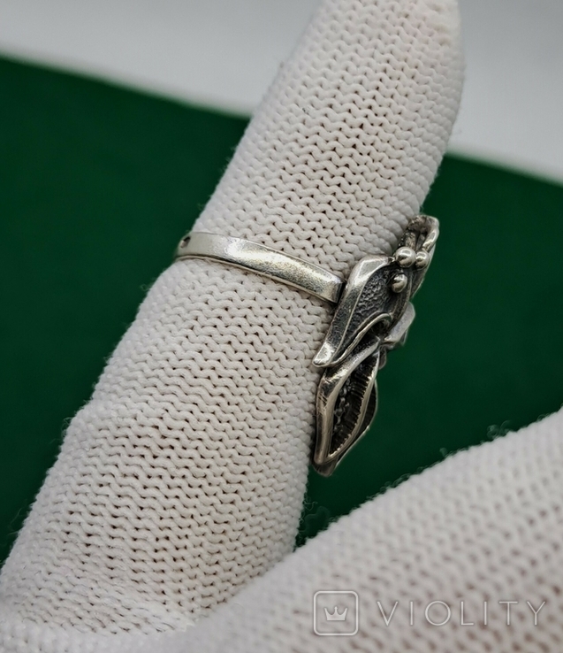 Кольцо Серебро 925 Орхидея Украина, фото №4