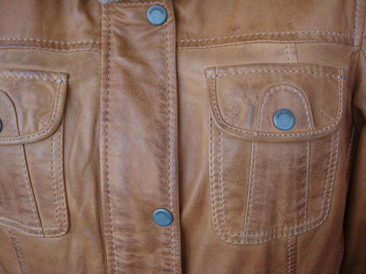 Женская кожаная куртка MAURITIUS , мягкая кожа, тонкое утепление, на 44 размер., photo number 5