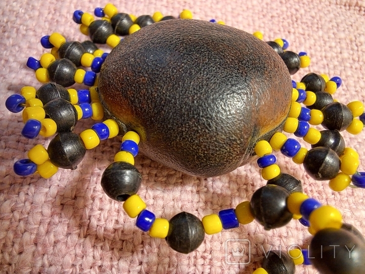 Украшения этно ожерелье и браслет, семена лотоса, в подарочном футляре с серебром Англия, фото №4