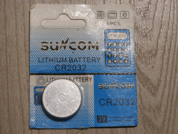 Батарейка CR2032 3v Suncom Lithium Battery BIOS к материнской плате и другой техники 1шт, photo number 2