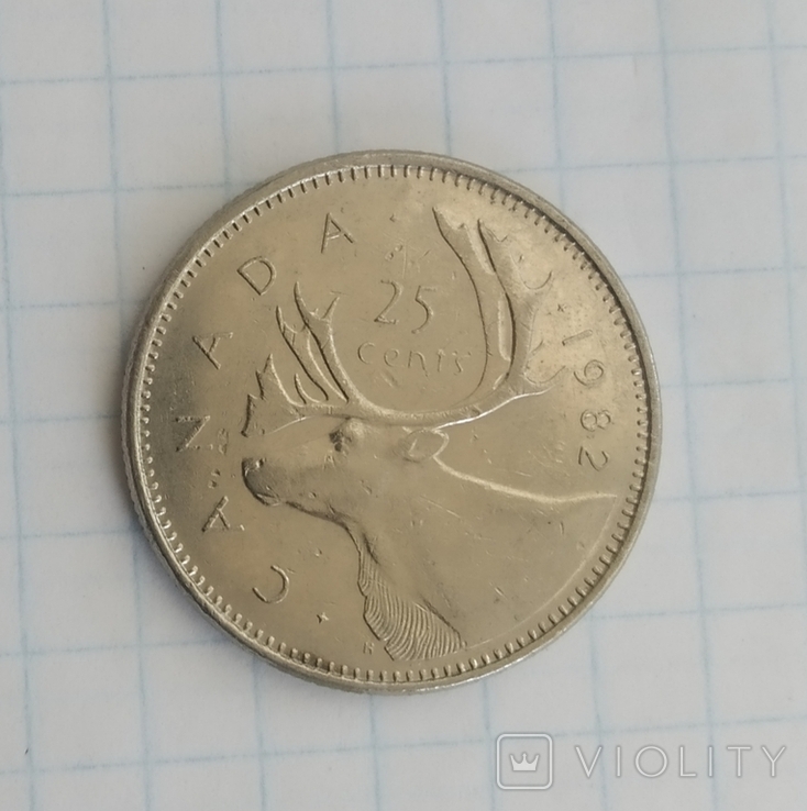 25 центов Канада 1982, фото №2