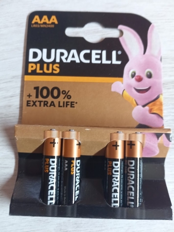 4шт Батарейки Duracell Plus LR03 AAA (минипальчик), numer zdjęcia 2