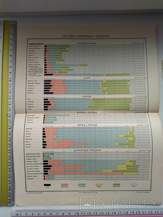 К.9.23.Дореволюционная таблица Состав кормовых средств, фото №10