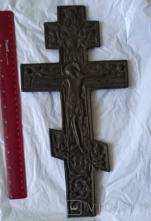 Крест напрестольный 19 век .Бронза, фото №6