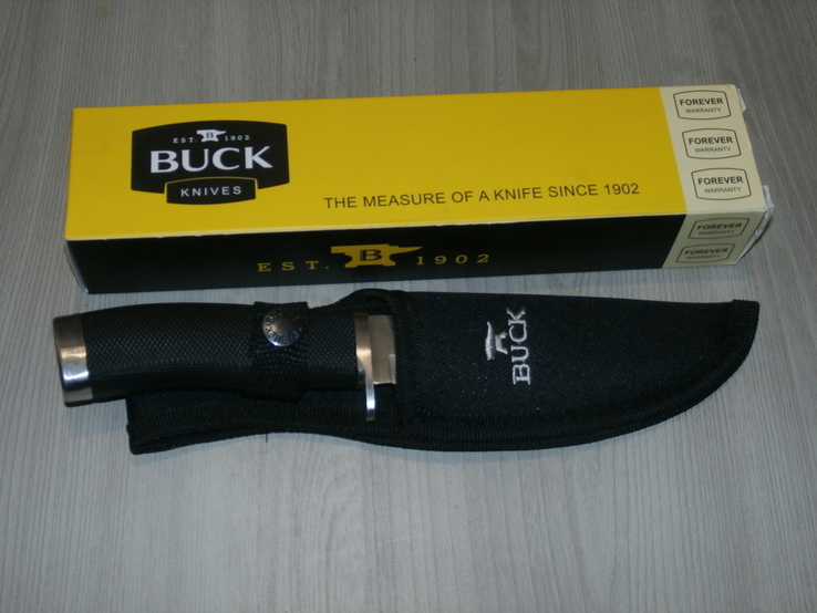 Нож для охоты,рыбалки и туризма Buck Knives Silver 1902 серебро 220mm,в чехле из ткани, фото №3