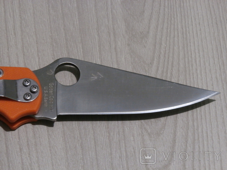 Нож складной Spyderco Para Military 2 G-10 Orange хорошая реплика, photo number 7