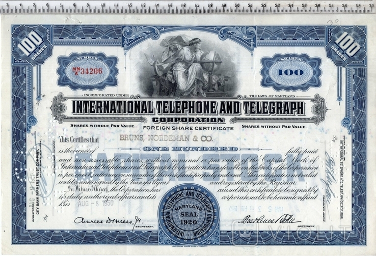 США. 1950 год. International Telephone adn Telegraph., фото №2
