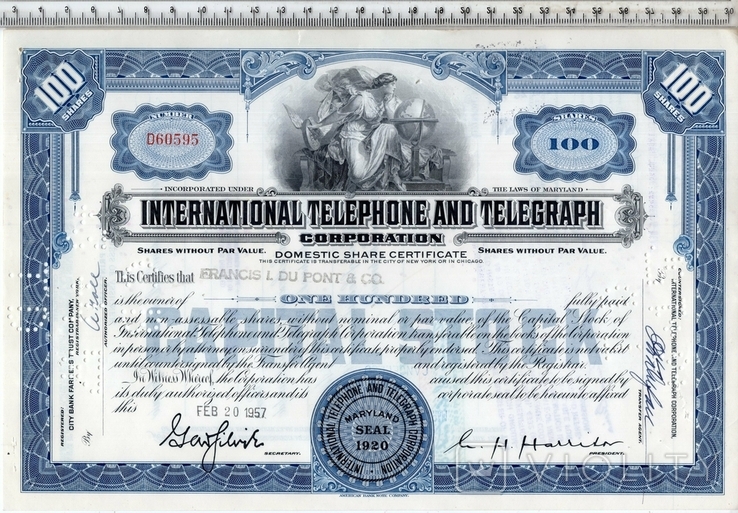 США. 1957 год. International Telephone adn Telegraph., фото №2