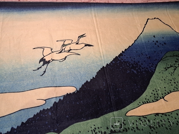  Японская живопись символизм, панно Красноголовый журавль на процветание и долголетие, фото №5