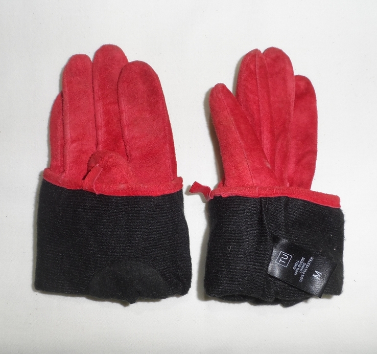 Рукавиці жіночі замшеві червоні розмір М, фото №4