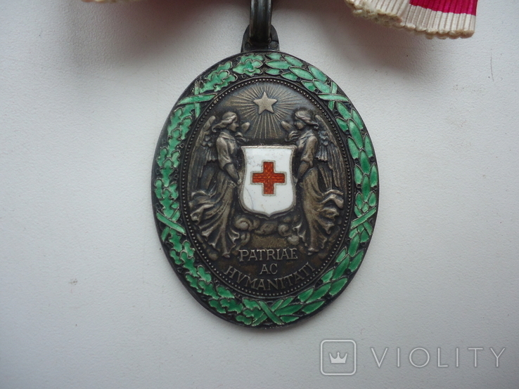 Австро-Венгрия серебреная медаль Красного Креста 1864-1914, фото №3
