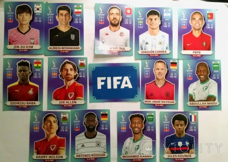 Карточки наклейки футболисты Qatar 2022 FIFA 13+1, фото №2